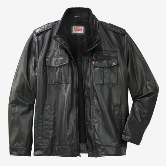 Levi's | Jackets & Coats | Nwt Mens Faux Leather Military Jacket By Levis |  Poshmark